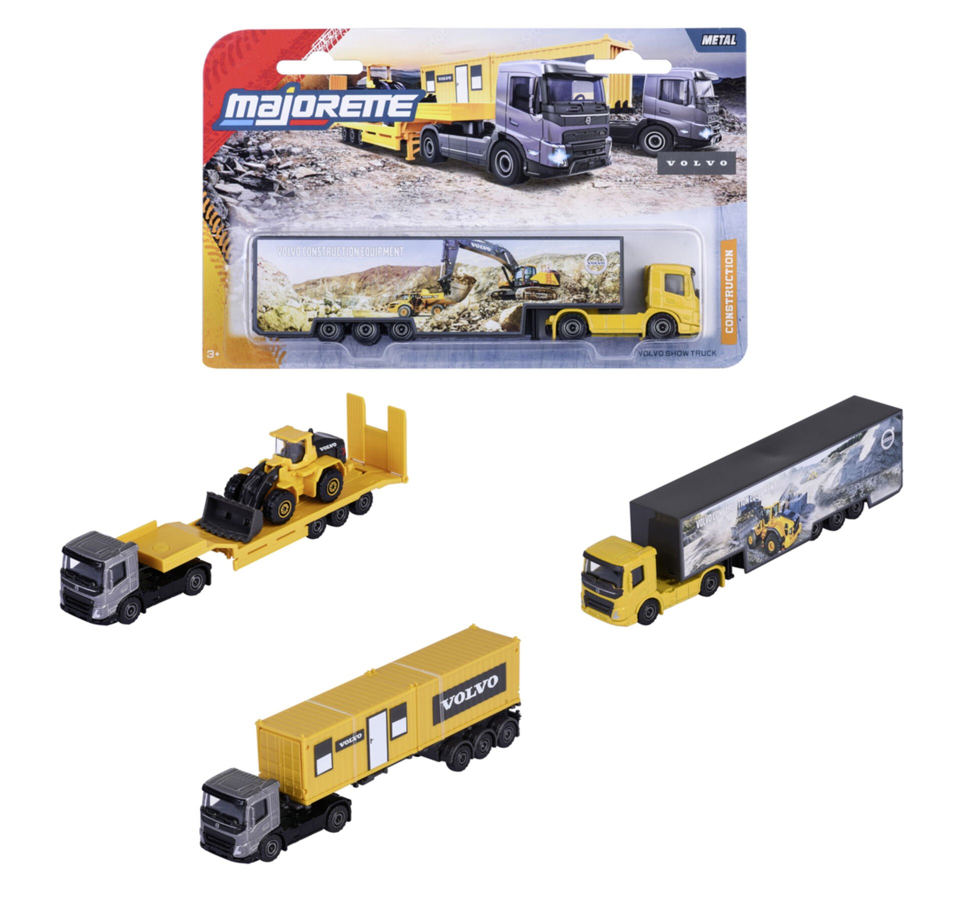 Majorette Volvo İnşaat Taşıyıcı Araçlar, 7.5 Cm