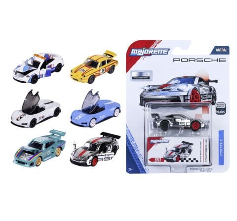 Majorette Porsche Motorsport Deluxe Araçlar, Die-Cast ( Metal ), 7.5 cm