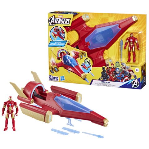 Avengers Epic Hero Serisi Iron Man Güç Kaynağı Saldırısı Kapışma Jeti