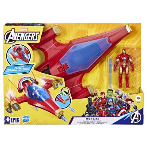 Avengers Epic Hero Serisi Iron Man Güç Kaynağı Saldırısı Kapışma Jeti