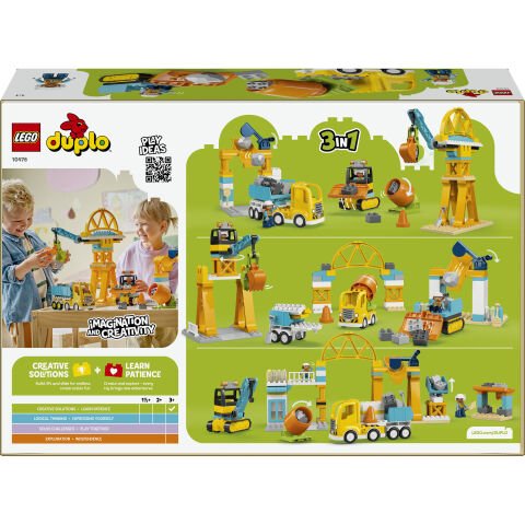 LEGO DUPLO Kasabası 3'ü 1 Arada İnşaat Sahası ve Araçları 10476