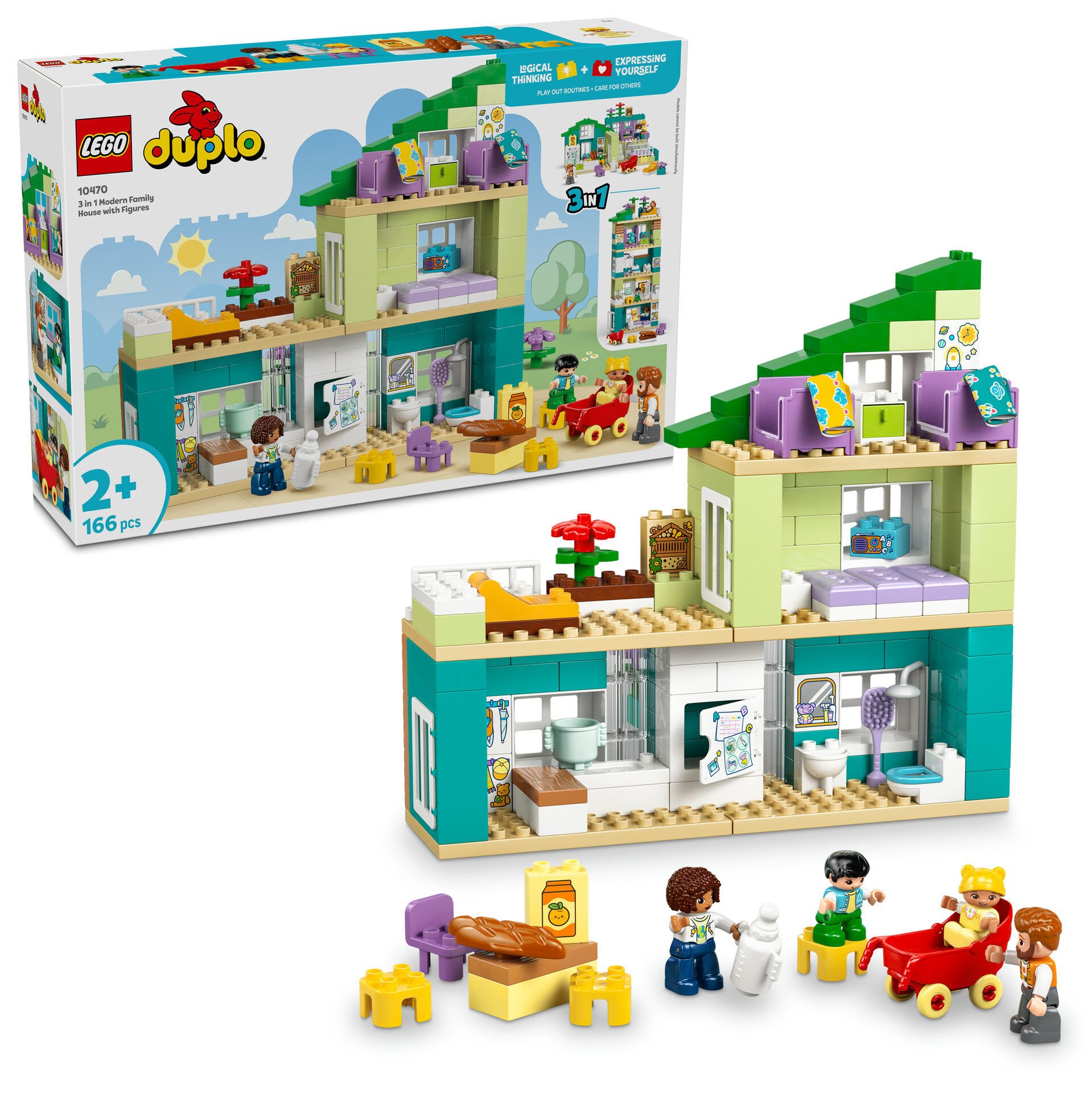 LEGO® DUPLO® Kasabası 3’ü 1 Arada Figürlü Modern Aile Evi 10470