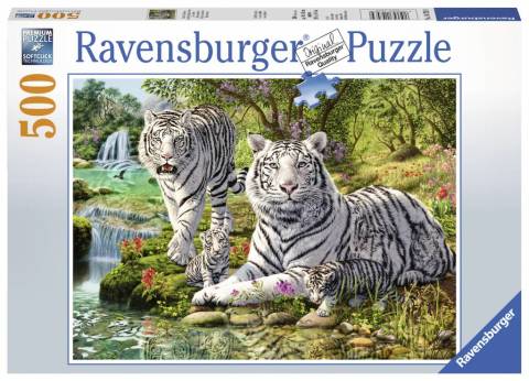 500 Parça Puzzle White Tiger Family